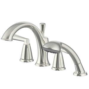 
                  
                    Malibu Two-Handle Roman Tub Faucet with Hand Shower
                  
                