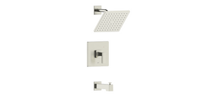 
                  
                    Malibu Single-Handle Tub Faucet Trim and Square Shower Head
                  
                