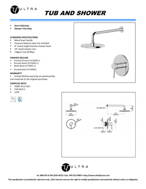 
                  
                    Malibu Single Handle Shower Trim and Round Shower Head
                  
                